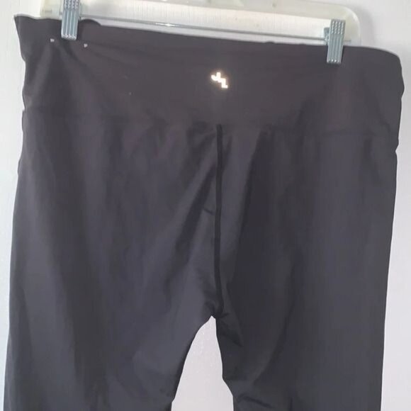 Black Scalloped Edge High-Waisted Leggings XXL JoyLab Nylon/Spandex Blend Stretc - Picture 8 of 10